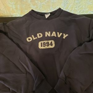 Old Navy Blue Logo Sweater 1994 Large